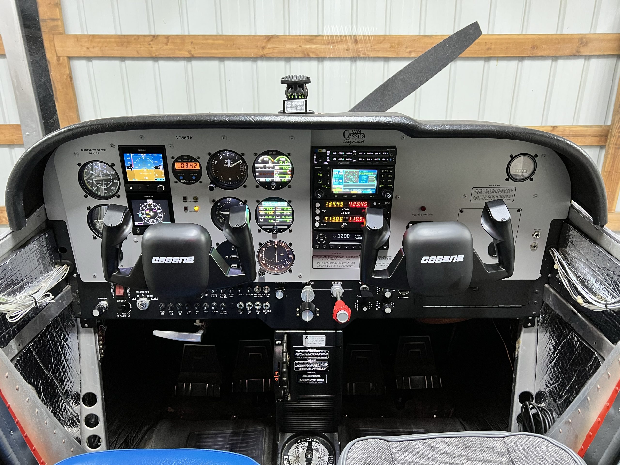 Cessna Instrument Panel - 172M with flush mounted Garmin G5's